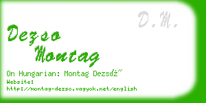dezso montag business card